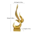 Abstract flame sculpture in golden finish for home decor, 23cm height variant - Gold