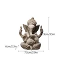 Ganesha standbeeld van zandsteen met een hoogte van 9 cm voor huisdecoratie - Klein / Zandsteen Kleur