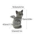 Statue commémorative de chat ange en résine avec gravure Forever Loved et ailes - Pierre de Chat