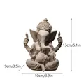 Zandstenen Ganesha Boeddha beeld in meditatiepose, afmeting 13x10x9cm, hoge kwaliteit - Middelgroot / Zandsteen Kleur