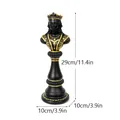 Schwarze und goldene Schachkönigin-Statue aus Harz, Heimdekoration, Höhe ca. 29 cm - Schachkönigin Statue Schwarz