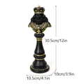 Mattschwarze und goldene König Schachfigur aus Harz Deko Skulptur 30,5 cm hoch - Schachkönig Statue Schwarz