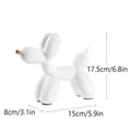 Estatua de perro globo blanco mate con nariz dorada, 15x8x17,5cm para decor de mesa - Blanco (Nariz Dorada)