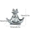 Meditierende Yoga-Froschstatue aus grauem Harz, Gartenfigur für draußen, 13 cm Höhe - 16.5*12.5*20cm / Sitzender Ältester Frosch