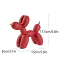 Escultura de perro globo rojo mate en resina con nariz dorada y medidas 17,5x15x8cm - Rojo (Nariz Dorada)