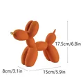 Sculpture de chien ballon orange mat avec nez doré et dimensions de la taille - Orange (Nez Doré)