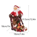 Statuetta di Babbo Natale in resina con sacco regali, dimensioni 31,5cm altezza x 19cm larghezza - Stile Babbo Natale che versa i regali (RRW109-C)