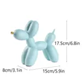 Figurine de chien ballon en résine bleu clair mat avec nez doré, 17,5x15x8cm - Bleu Clair (Nez Doré)