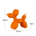 Sculpture de chien ballon en résine orange, décoration créative pour maison, 21x18x9cm - Orange