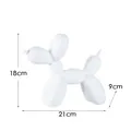 Figurine de chien ballon créative en résine blanche mesurant 21x9x18 cm - Blanc