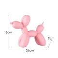 Sculpture de chien ballon rose mat en résine avec dimensions de 18 cm de hauteur - Rose