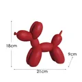 Statue de chien ballon rouge en résine avec dimensions 21x9x18cm pour la déco - Rouge