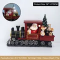Decorazione natalizia treno di Babbo Natale in resina con LED 36x14x25cm ornamento tavolo - Statuetta del Treno a Tema Babbo Natale con Luce (RRW104-F)