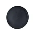 Minimalist matte black ceramic dinner plate with a subtle frosted texture finish - 20cm Straight Edge Rim Plate