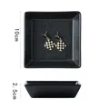 Detalle de la bandeja para joyas cuadrada negra de 10cm con acabado cerámico reactivo - 10cmx10cmx2.5cm / Negro