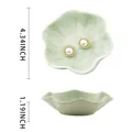 Coupelle à bijoux en céramique vert clair en forme de lotus pour bagues et bijoux - Vert Feuille de Loto