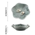 Coupelle à bijoux en céramique en forme de nénuphar gris clair, plateau de bagues - Gris Feuille de Loto