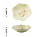 Coupelle à bijoux en céramique en forme de fleur vert clair pour ranger les boucles - Jaune Feuille de Loto