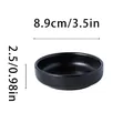 Matte black ceramic dipping bowl 8.9cm diameter showing dimensions for small sauce dish - Matte Black