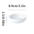 White ceramic dipping sauce dish with 3.5-inch diameter and 0.98-inch height dimensions - Matte White