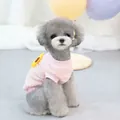 Texture tricotée détaillée et écusson de tournesol sur un pull rose pour chien - S / Rose