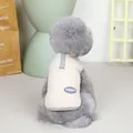Chaleco acolchado crema para mascotas con anillo en D integrado y bordes acanalados - S / Beige