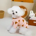 Rosa Haustier-T-Shirt mit Bärenprint und Love Bear Slogan für kleine Hunde - S / Rosa