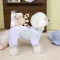 Detalle de pijama morado para perro en malla transpirable con enganche de anillo en D - S / Púrpura