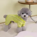 Detail of neon yellow pet sun protection jumpsuit with reflective strip and D-ring - S / Yellow