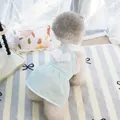 Blaues Haustierkleid aus Mesh mit weißen Engelsflügeln und D-Ring für kleine Hunde - S / Himmelblau