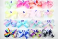 Set of 16 oversized rainbow gradient grosgrain ribbon bows for girls hair accessories - Assorted Colors