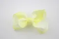 Pale yellow grosgrain ribbon hair bow accessory with high-quality textured finish - Yellow