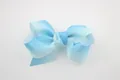 Light blue gradient grosgrain ribbon bow hair accessory with textured finish - Blue