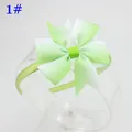 Serre-tête dégradé vert et blanc avec nœud en gros-grain pour filles, style 1# - Vert (1#)