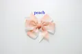 Rainbow wave pattern grosgrain ribbon bow hair clip in peach gradient color - Flat Pad / Snow Bud
