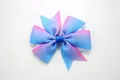 Blue purple pink gradient grosgrain ribbon bow hair clip for children and girls - Blue & Rose Red