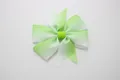 Green and white gradient grosgrain ribbon bow hair clip with wavy stripe pattern - Green
