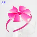 Serre-tête rose dégradé arc-en-ciel avec nœud gros-grain 8cm pour filles, style 5# - Rose Rouge (5#)