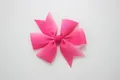 Elastic baby headband with a pink gradient grosgrain ribbon bow decoration - Rose Red