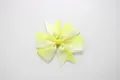 Rainbow gradient yellow and white grosgrain ribbon hair bow clip for children - Yellow