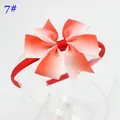 Serre-tête rouge pour filles avec nœud en ruban gros-grain dégradé élégant - Rouge
