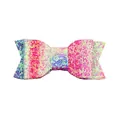 Macro shot of colorful glitter bow accessory with vibrant gradient sequins for hair crafts - No.9 Gradient Rose