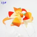 Serre-tête orange avec nœud arc-en-ciel à motifs géométriques pour fille - Orange Géométrique (13#)
