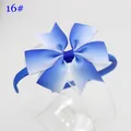 Serre-tête dégradé bleu et blanc avec nœud papillon multicouche en gros-grain - Bleu Roi (16#)