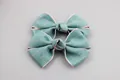 Plaid ribbon bow tie hair accessories in green and pink for DIY clothing and socks - Bean Green