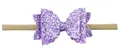Detail van paarse glitterstrik met een zachte elastische hoofdband voor baby's - Lavendel