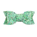 Fiocco glitter verde menta fatto a mano con paillettes luccicanti per accessori bimbi - Verde N. 3