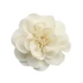 Dettaglio di un fiore in chiffon bianco crema da 10 cm con stami centrali realistici - Beige
