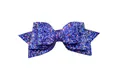 5-inch navy blue glitter bow with oversized sequins and fishtail design for hair accessories - Sapphire Blue