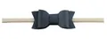 Detailed close-up of black faux leather bow headband with a high-elastic nylon band - No.1 Black